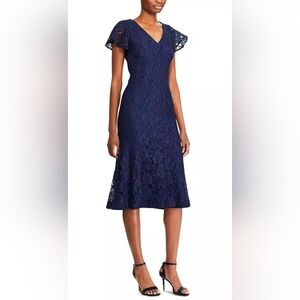 Ralph Lauren Short-Sleeve Scalloped Lace Dress